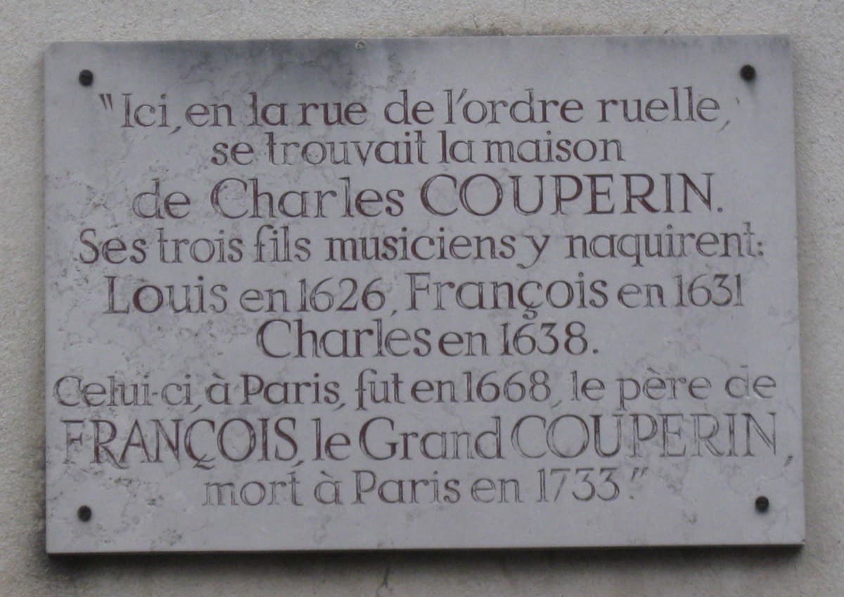 Plaque commémorative Couperin à Chaumes-en-Brie